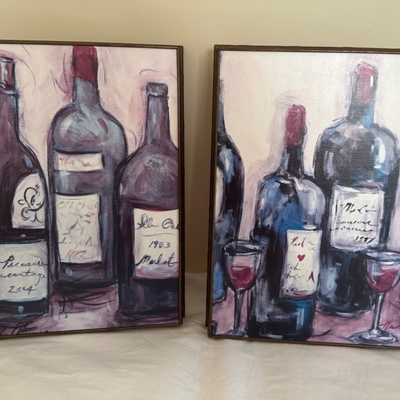 Two.Beautiful Wine Bottle Framed Art - Picture 2 of 4